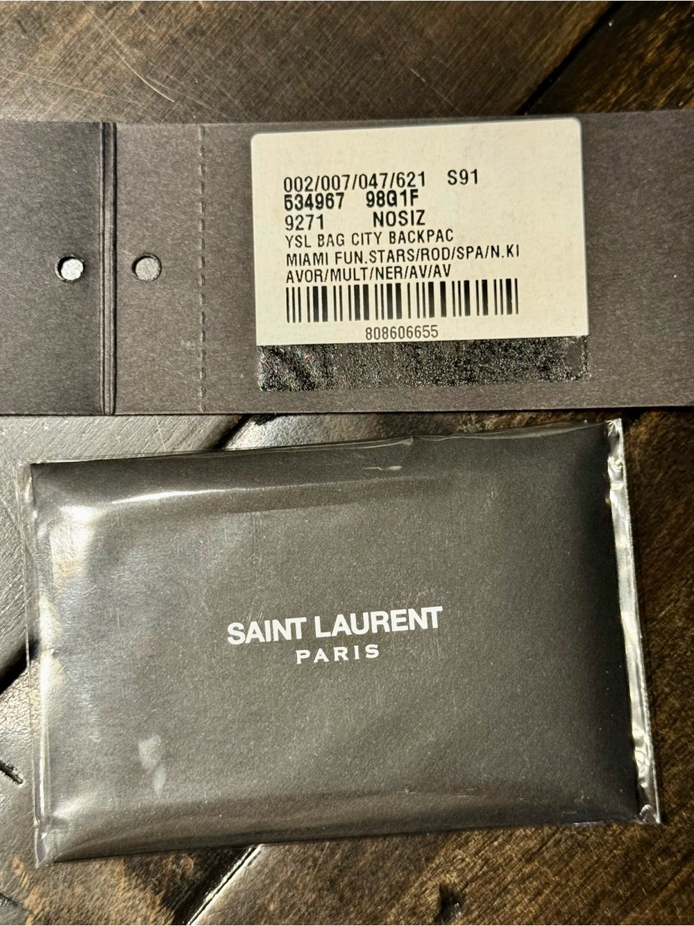 YSL ** Cream Canvas and Leather Backpack with Multicolor Star Motif - Picture 13 of 16